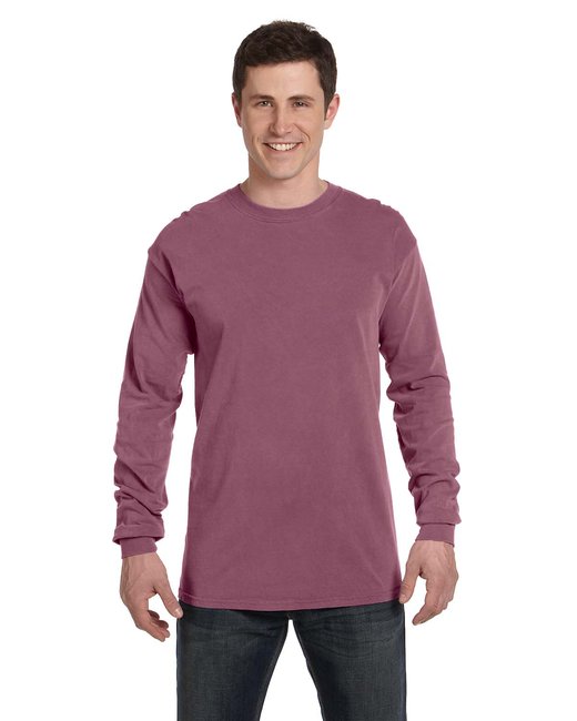 c6014 Comfort Colors Long sleeve Tee in Berry (18pcs 2-color Screen Print)