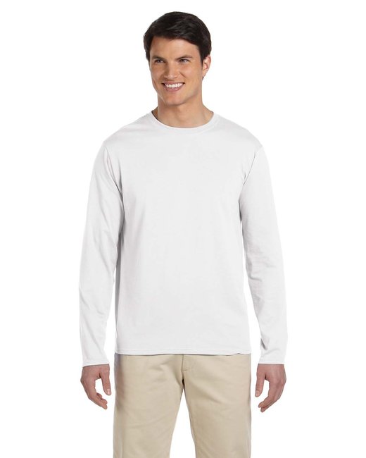 g644 Gildan Soft Style Longsleeve Tee in White (10pcs Full Color DTG print)