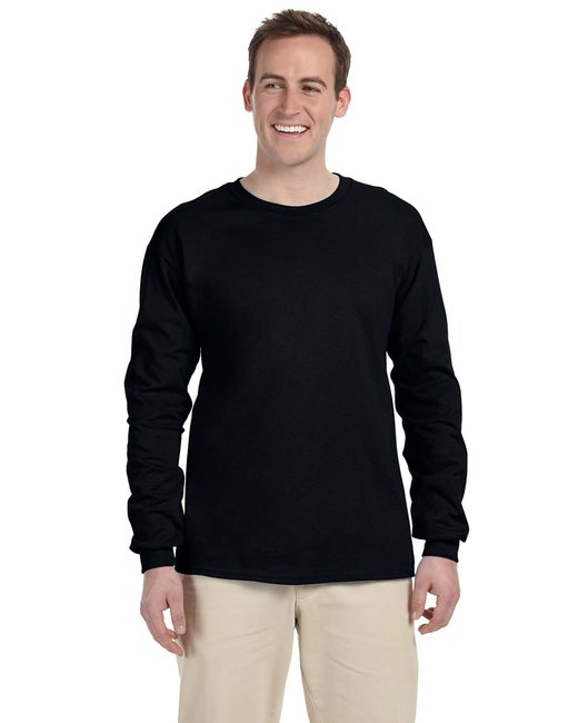 4930 Fruit of the Loom Adult HD Cotton™ Long-Sleeve T-Shirt in black (10pcs DTG print)